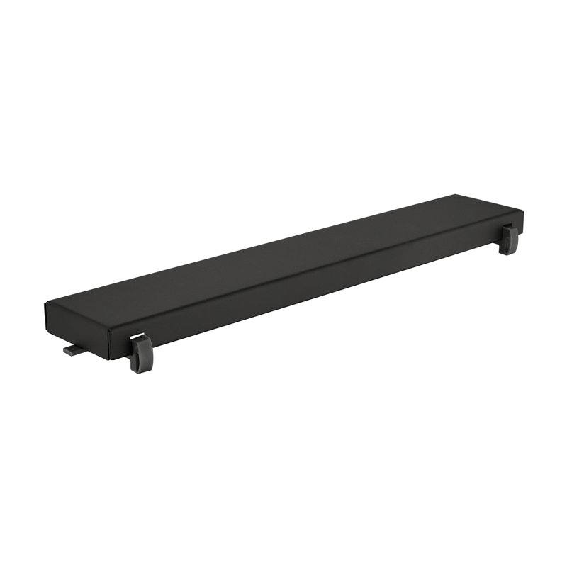 Caniveau de douche linéaire, 30 cm, acier inoxydable, noir mat, couvercle carrelable réversible