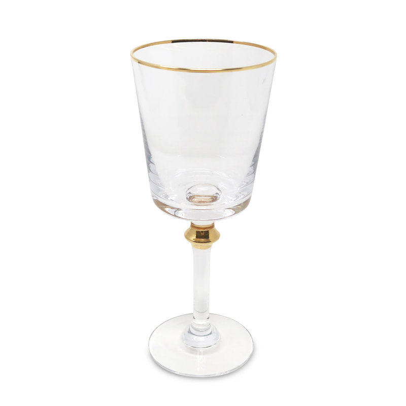 6 verres à eau dorés