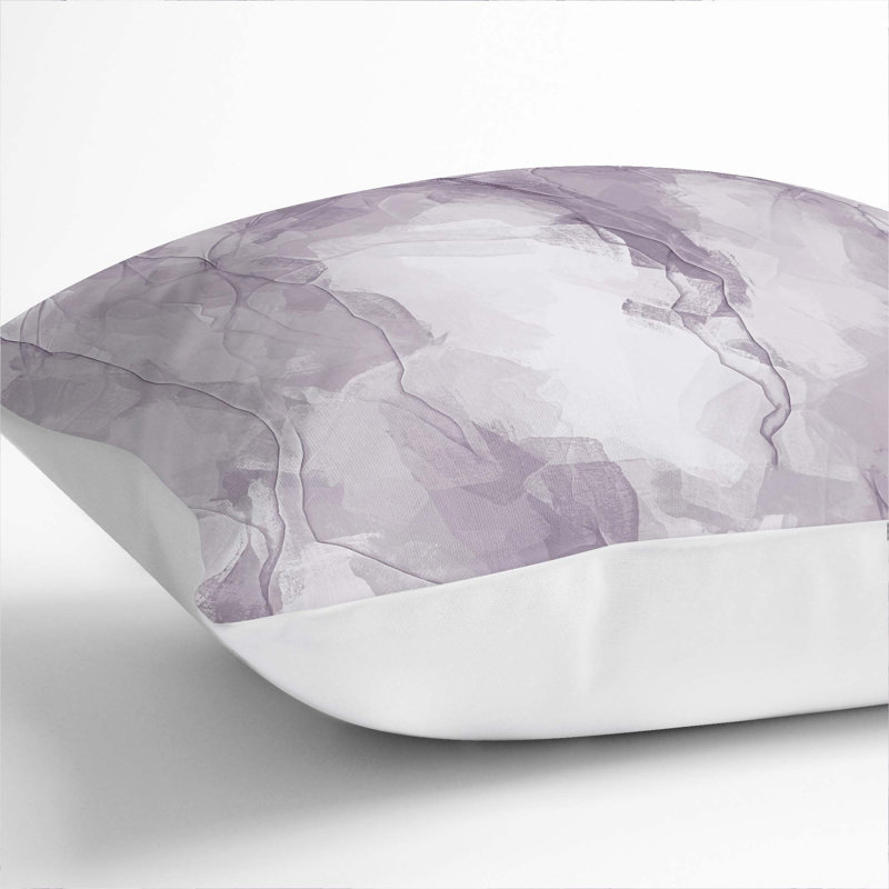 Abstract Square Cushion, 40cm H x 40cm W x 15cm D, White