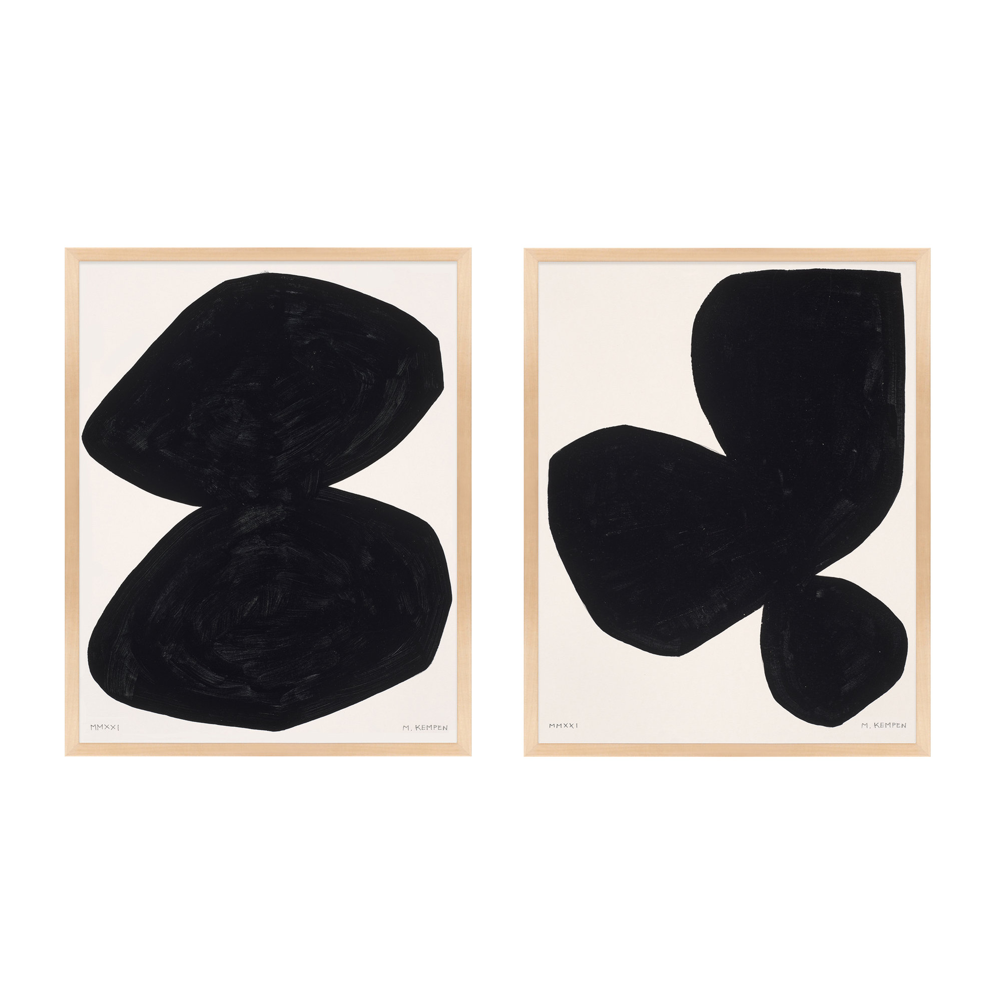 Module On White. Set Of 2 by Michael Kempen, Maple Wood, 25" H x 20" W x 1.25" D