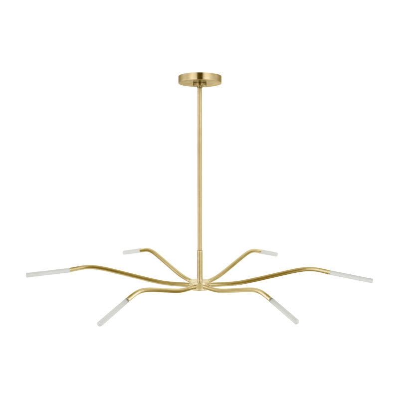 Lajos LED Chandelier, 4.5" H x 38.9" W x 38.9" D, Hand-Rubbed Antique Brass, 6 Lights