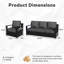 Ensemble de meubles de patio extérieur en aluminium 5 pièces avec canapé et 4 fauteuils Abdullah, coussin gris-129346789