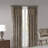 Aubrey Jacquard Brown/Blue Curtain Panel Pair 50x108"-1609817534-1609817532