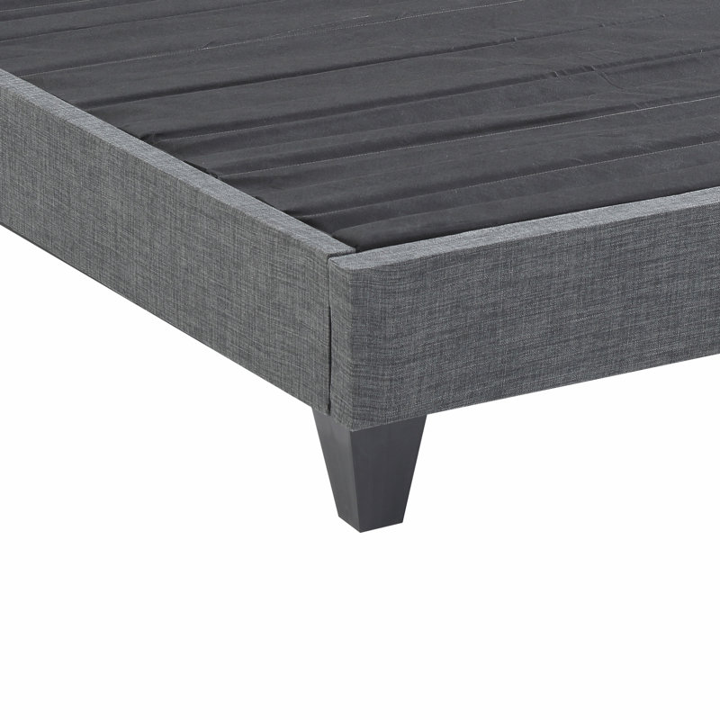 Brayton Platform Bed Frame 13" Height with Fabric Upholstery, Queen