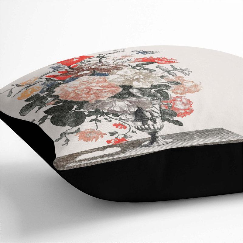 Square Throw Cushion, 55cm H x 55cm W x 20cm D, Black