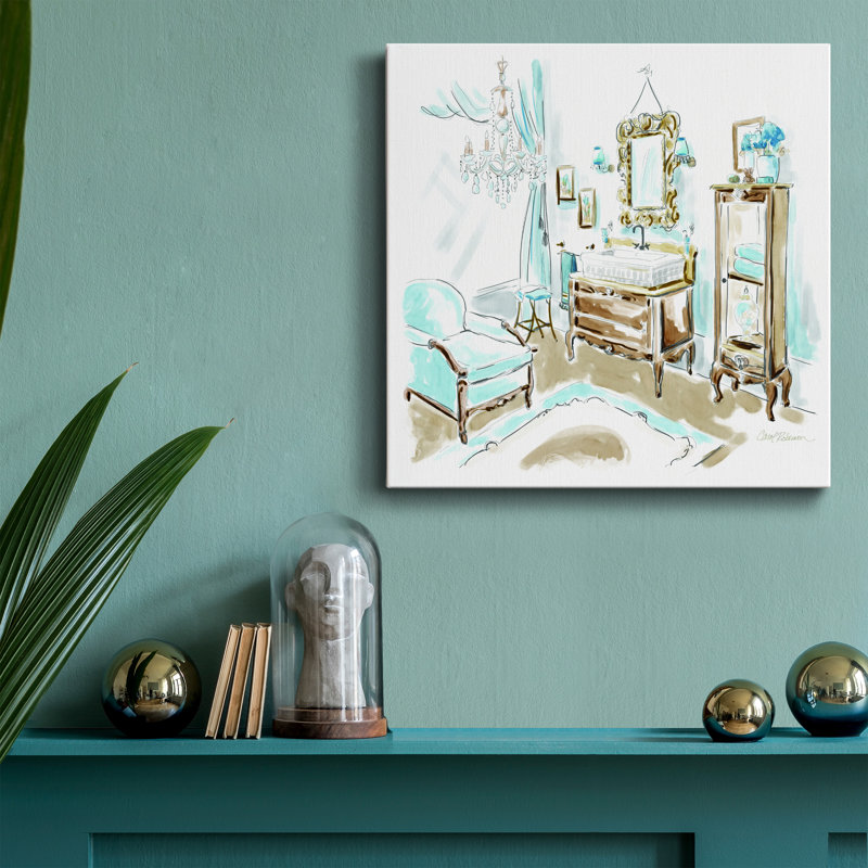 Toile tendue avec châssis bleu I-Premium Gallery - prêt à accrocher, H 10 po x l 10 po x P 1,5 po