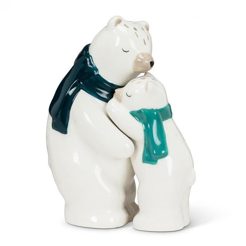 Salière et poivrière étreignant des ours polaires