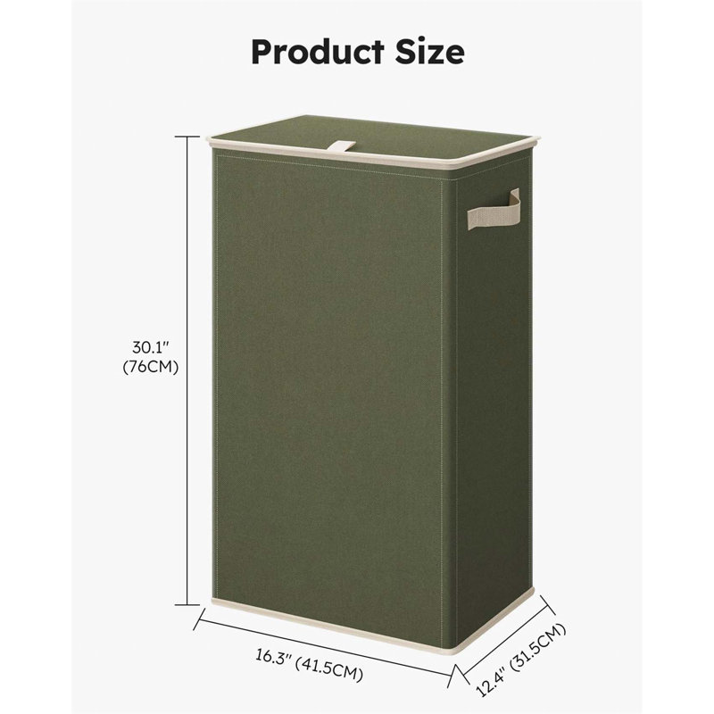 Bhargava Fabric Laundry Hamper with Handles, Green