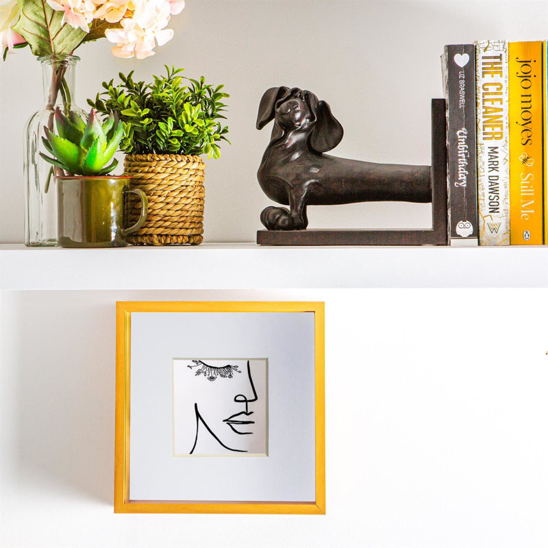 Nicola Spring - 3D Deep Box Photo Frame, 10cm x 10cm, Light Wood/White