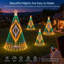 Arbre de Noël intelligent pré-éclairé pour application de décoration extérieure Arbre de Noël à changement de couleur contrôlé RVB-IC avec application Hello Fairy, plus de 100 motifs de lecture de boucle de bricolage, contrôle de groupe de minuterie pour l'affichage de jardin-131401975