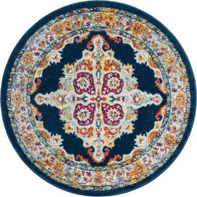 Tapis traditionnel bleu marine Troayurgh
