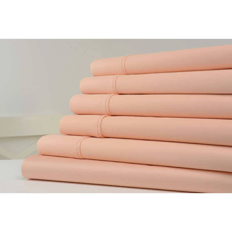 Kathy Ireland Gallery 1200 Thread Count Cotton Rich 6 Piece Sheet Sets, Queen Sheet Set + 1 Fitted Sheet + 4 Pillowcases