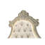Grand lit en velours beige avec éclairage à DEL et tête de lit capitonnée confortable