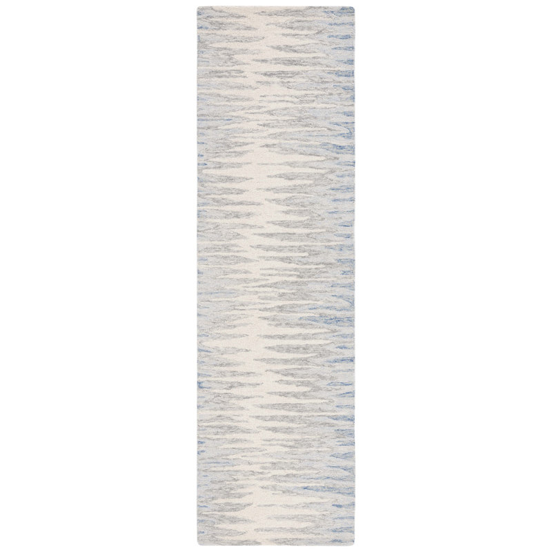 Abstract Hand Tufted Wool Abstract Rug, Runner 2'3" x 8'