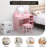 Kids Vanity Set with Lighted Mirror and Stool, Adjustable LED Lights, Storage Drawer and Shelves for Girls Ages 3–9-1228638178