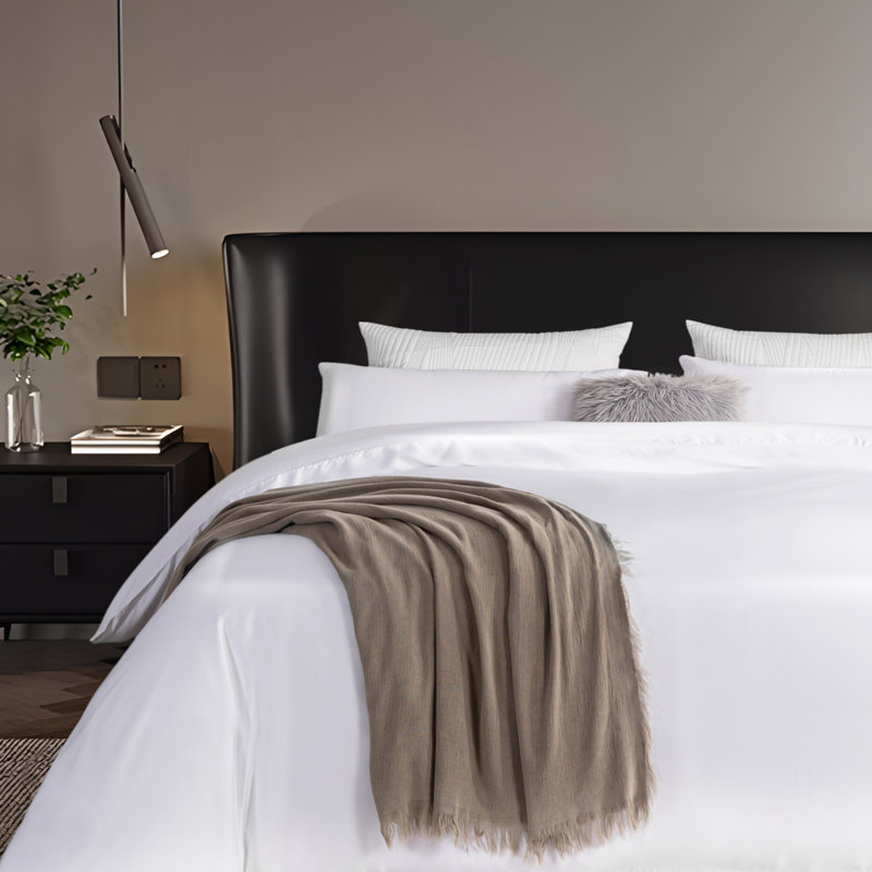  Housse de couette soyeuse TENCEL, Housse de couette grand et 2 taies d'oreiller stan, Blanc