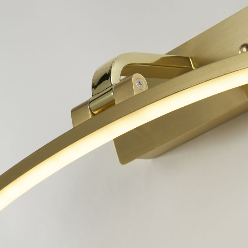 Hardwired LED Wall Mounted Picture Light, 9cm H x 40cm W x 13cm D, Satin Brass