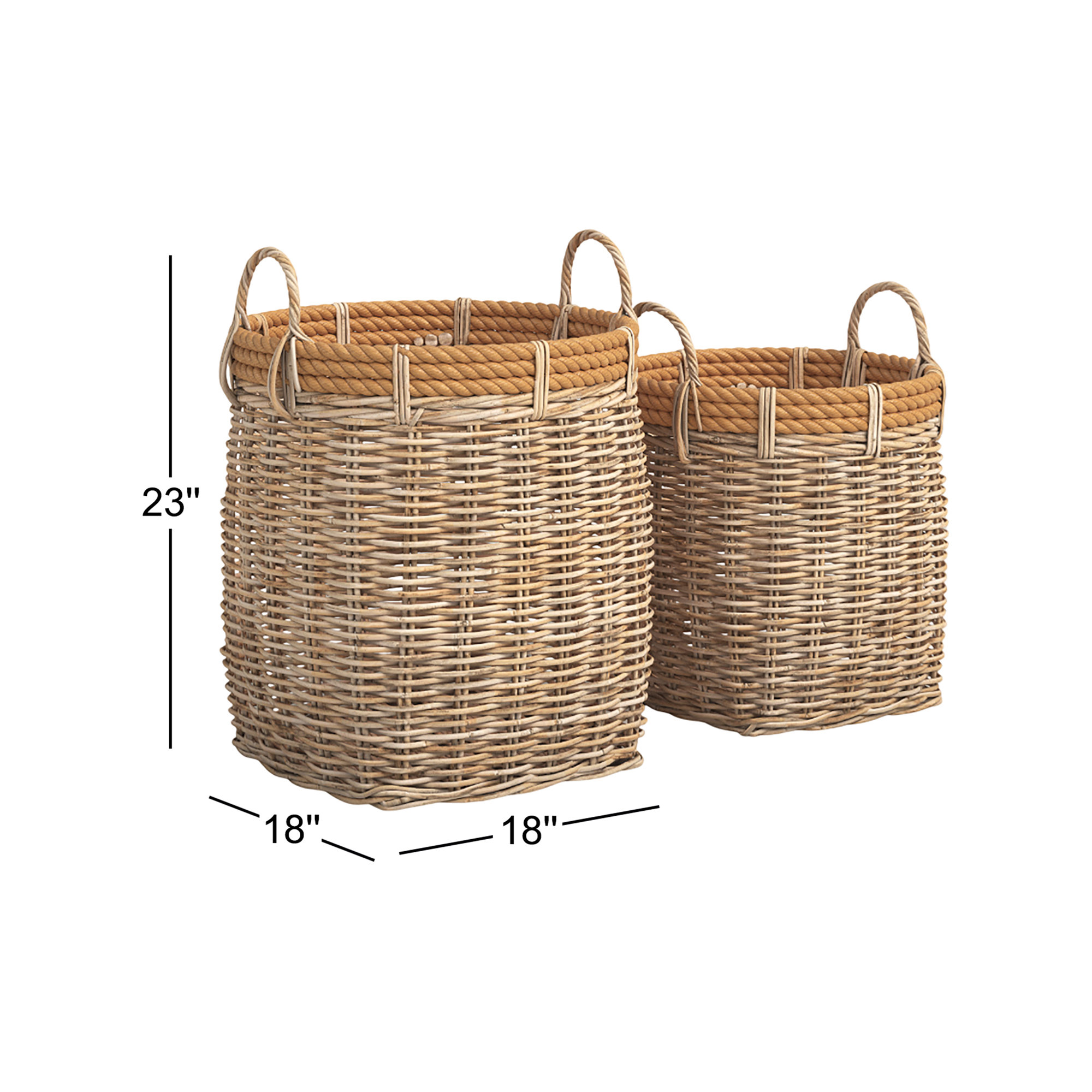 Irving Handmade Rattan Decorative Basket - Set of 2