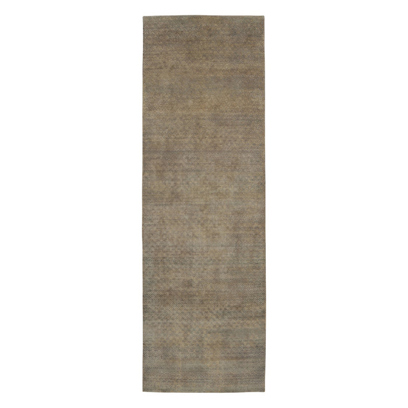 Rug & Kilim’S Modern Runner Rug In Faint Geometric Lattice, Scale Patterns