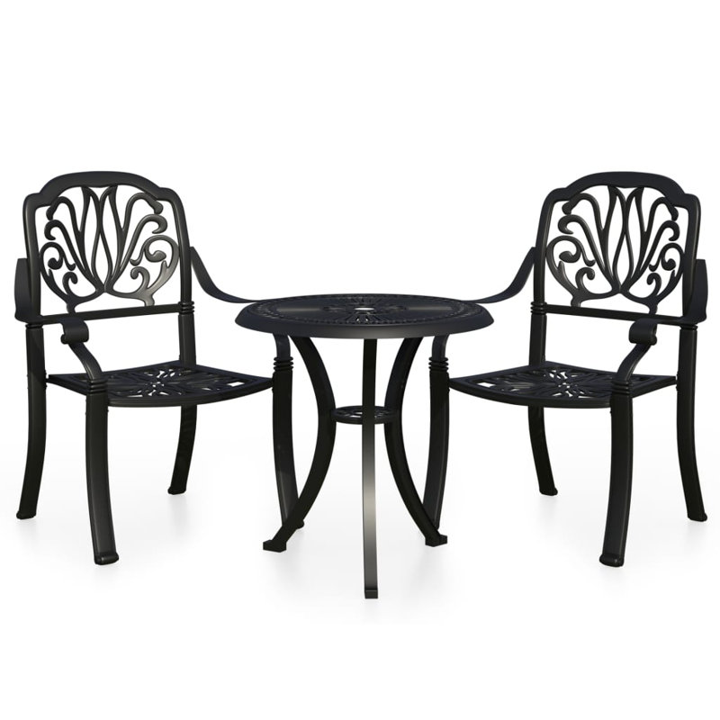 Ensemble bistro Massaoud, Noir, H 25,6 po x L 24,8 po x l 24,4 po
