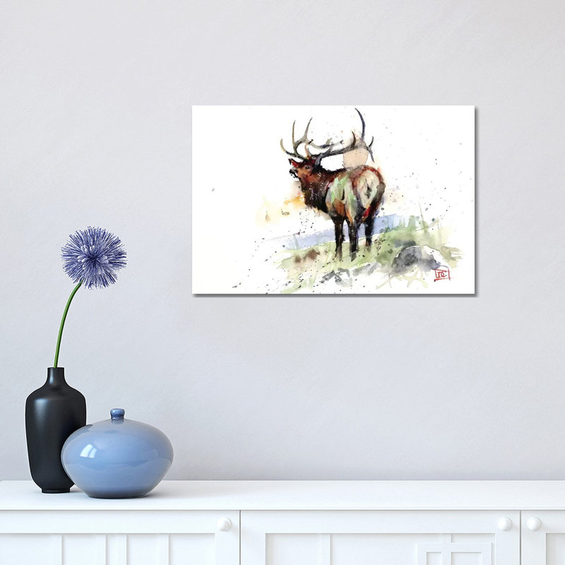 Elk III 1 Piece Wrapped Canvas Painting, 30.48 cm H x 45.72 cm W