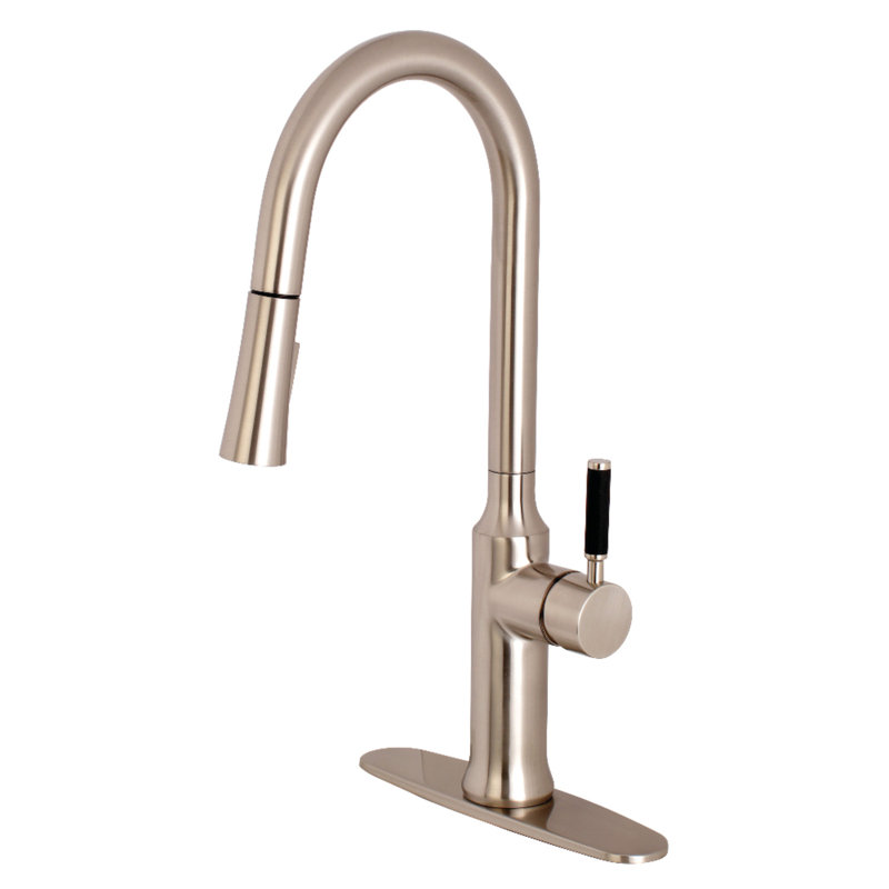 Kingston Brass Kaiser Single-Handle Pull-Down Kitchen Faucet, Brushed Nickel