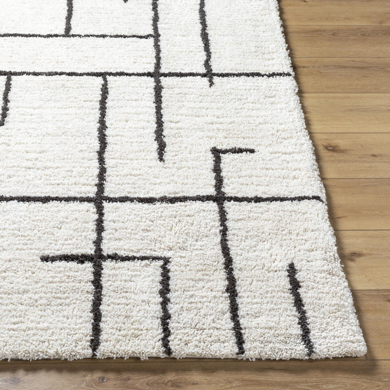 Latoya Hand Tufted Abstract Indoor Rug, Rectangle 9' x 12'