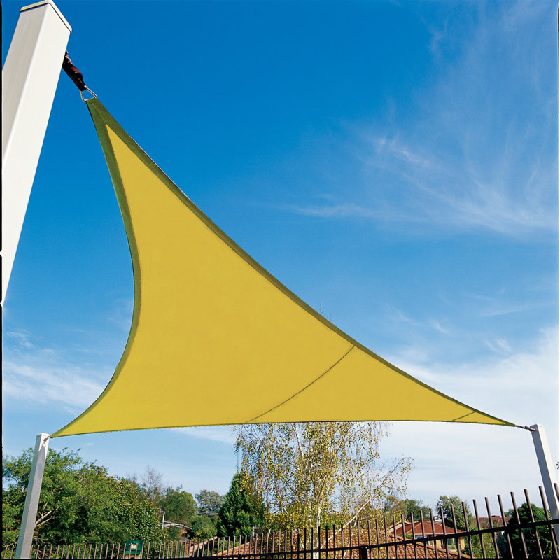 Sahara Yellow 12 ft Triangle Outdoor Shade Sail with HDPE Fabric