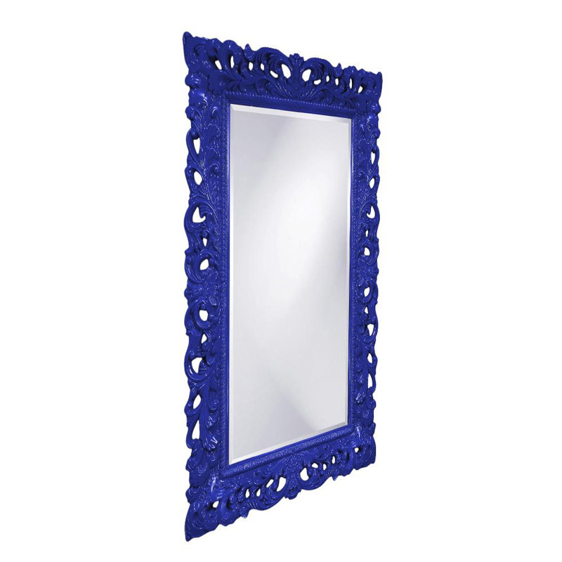 Luise Ornate Beveled Framed Accent Mirror, Royal Blue