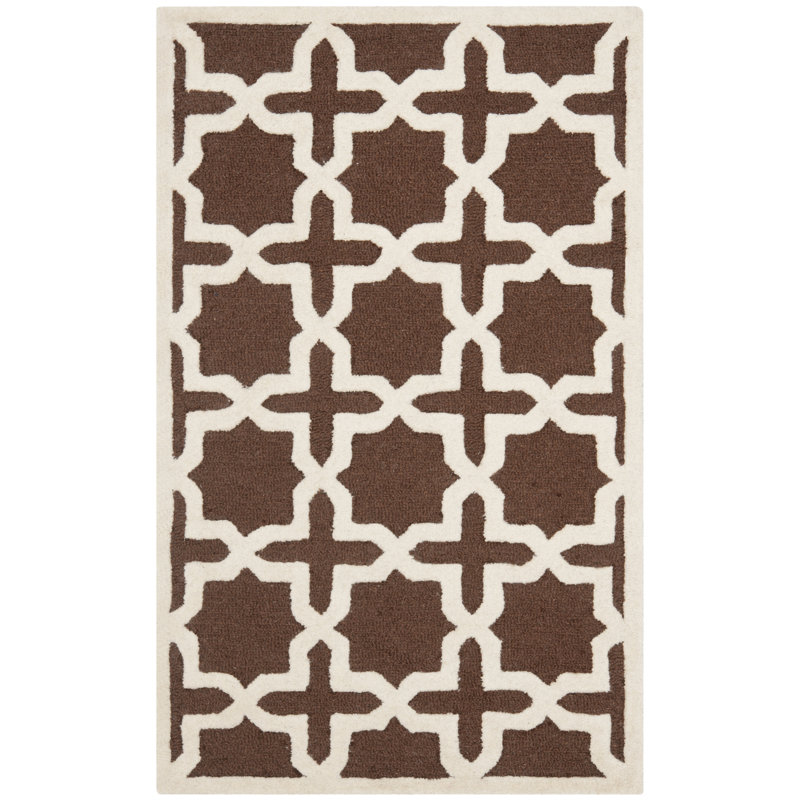 Igna Cambridge Hand Tufted Wool Geometric Rug, Rectangle 3' x 5'