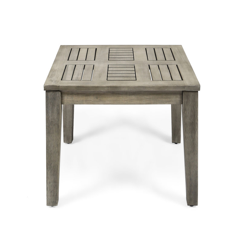 Wood Side Table In Grey, Seamlessly Blends With Outdoor, 20"X20"X15.63", 30Lbs Weight Load Outdoor Grey Table, Transitional Style, 20X20x15.63, Bearing Capacity