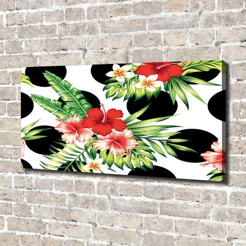 Hawaiian Flowers - Wrapped Canvas Print, 70cm H x 140cm W x 2cm D, Canvas