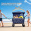 Chariot pliant multifonctionnel avec chariot pivotant et poussoir avec poignée rotative et auvent, pneus de plage de 9 po x 4 po pour le camping et la plage, capacité de charge de 480 lb, grande capacité de transport de 300 L, d'épicerie, pour l'extérieur-127378990