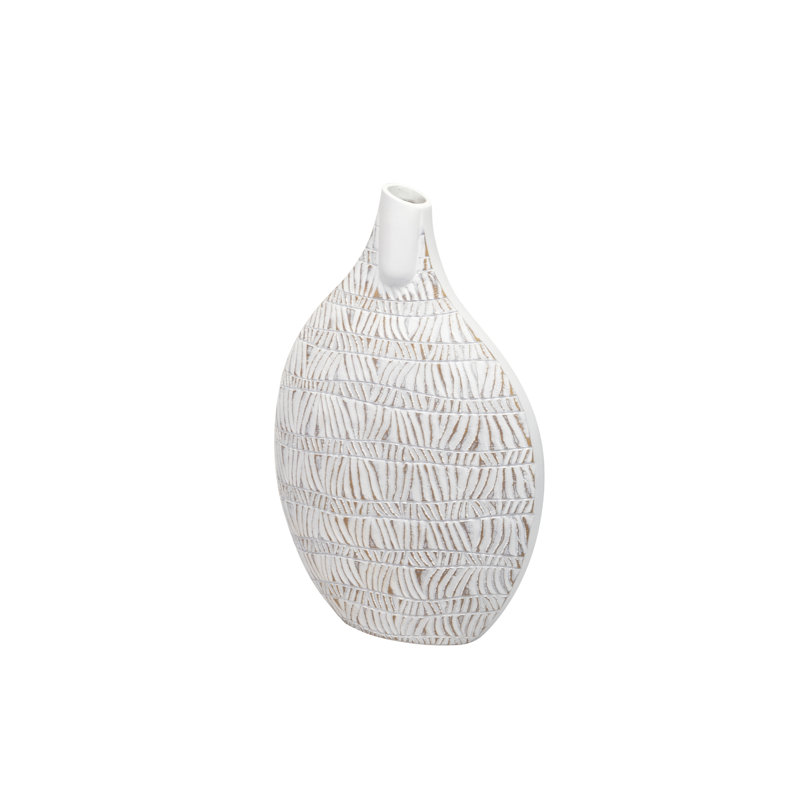 Marrone Brown/White Resin Table Vase, 40 x 40 x 40 Cm