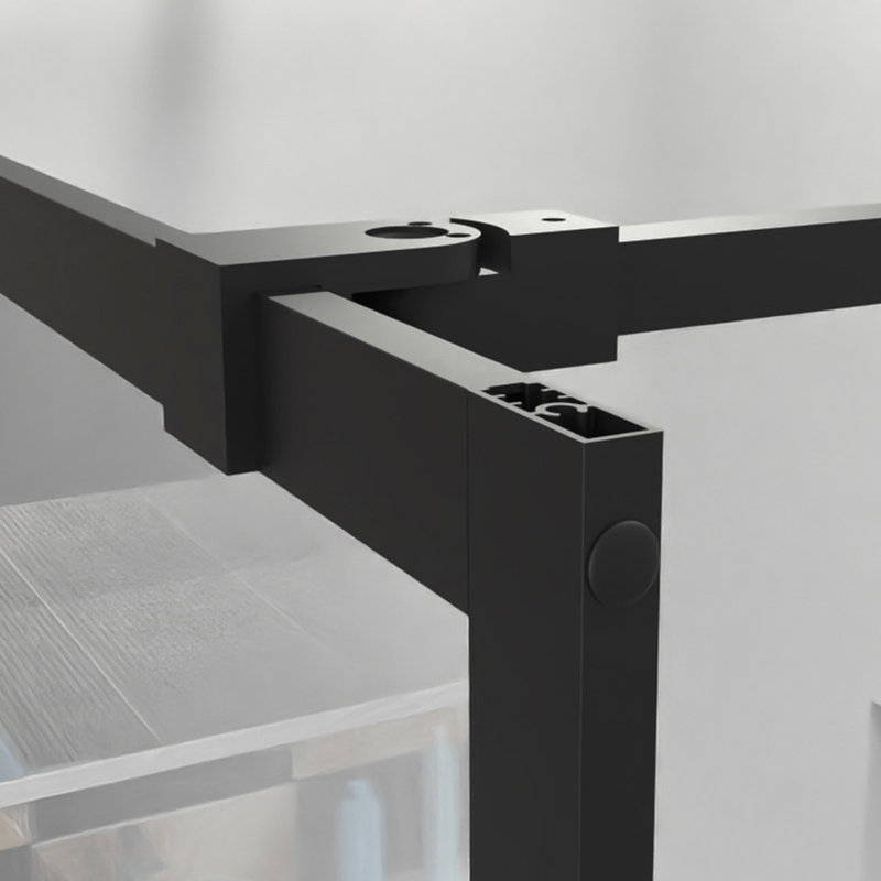Walk-in Shower Screen 46" X 72" Black - Tempered Glass, Secure Upper Bar Build