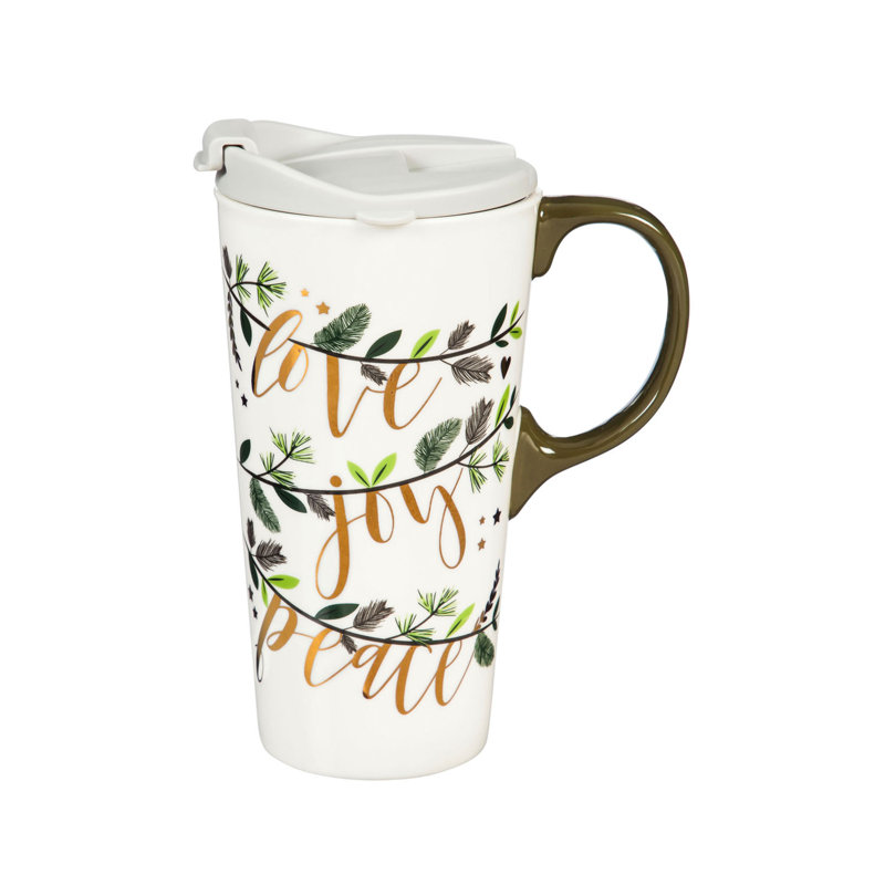 Evergreen Enterprises, Inc Insulated Ceramic Travel Mug with
