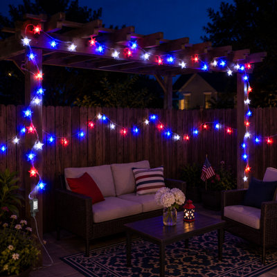100 Led Star String Lights 33ft Waterproof Extendable For Indoor Outdoor Party Garden Decoration