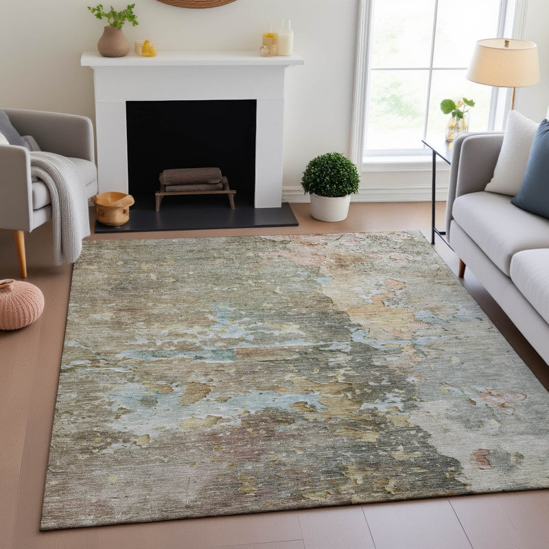 Premium Machine Washable Barry AMF1234 Abstract Rug, Rectangle 8' x 10'