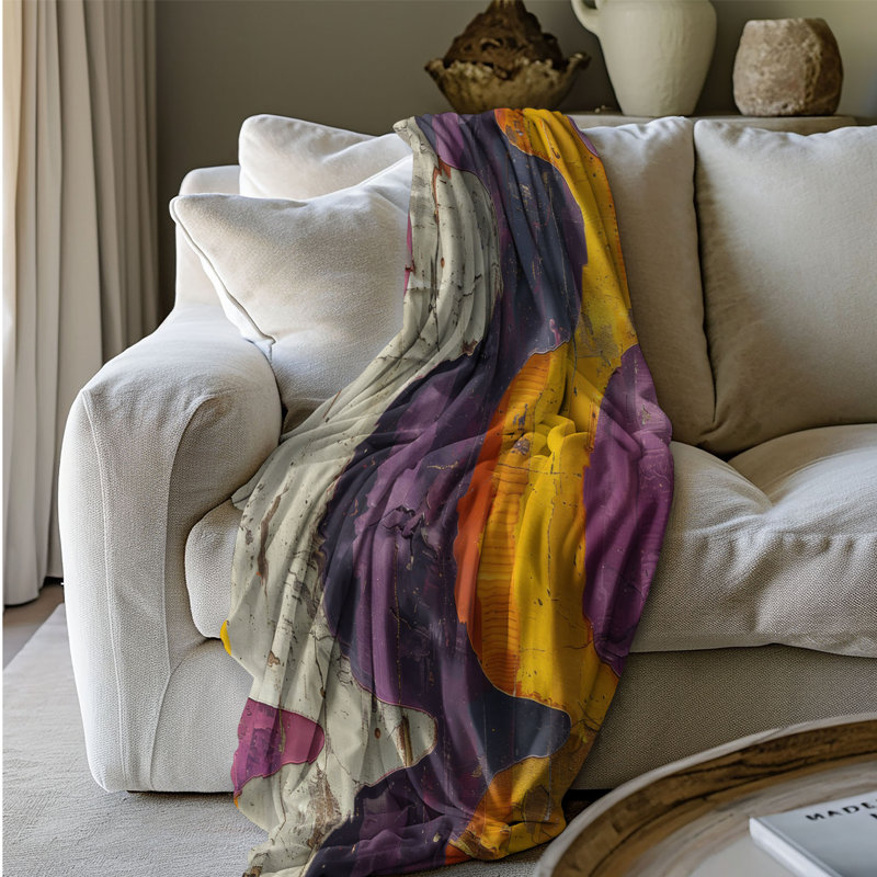 Violet vieilli - couverture en sherpa de qualité supérieure 1 pièce, Lit simple