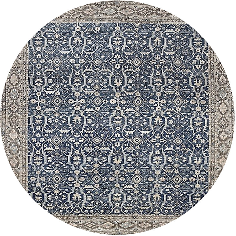 Tapis bleu / beige Thorbiorn, Rond 5 pi