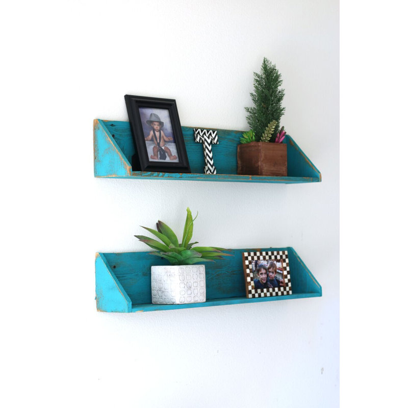 Ensemble de 2 tablettes murales Martinsdale, Turquoise