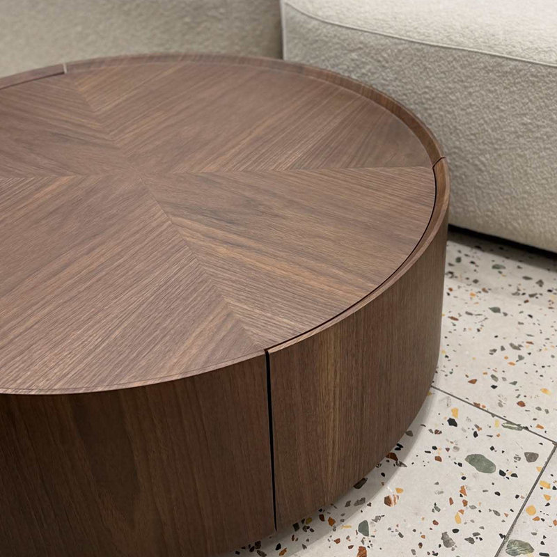 Table basse ronde moderne et simple, H 13,8 po x L 31,5 po x l 31,5 po
