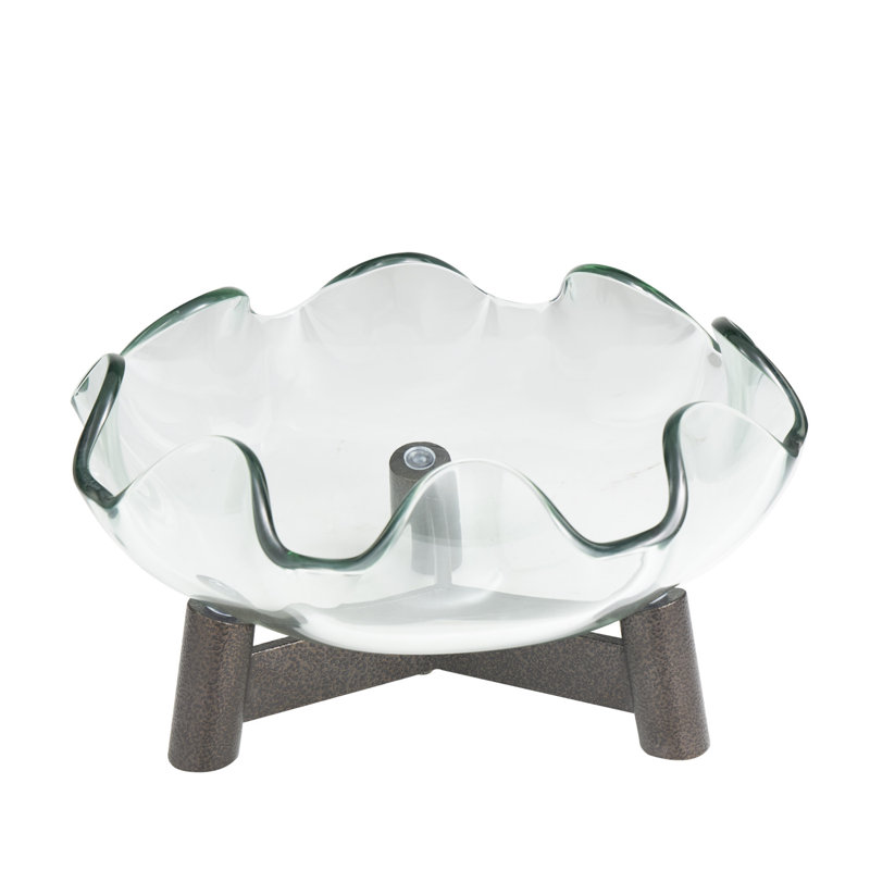 Bol décoratif en acier inoxydable / verre Delyankan