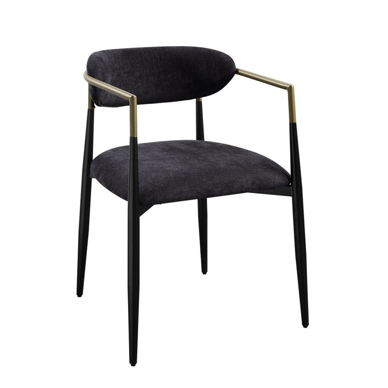 Jaramillo Linen Side Chair (Set Of 2), Chenille Black