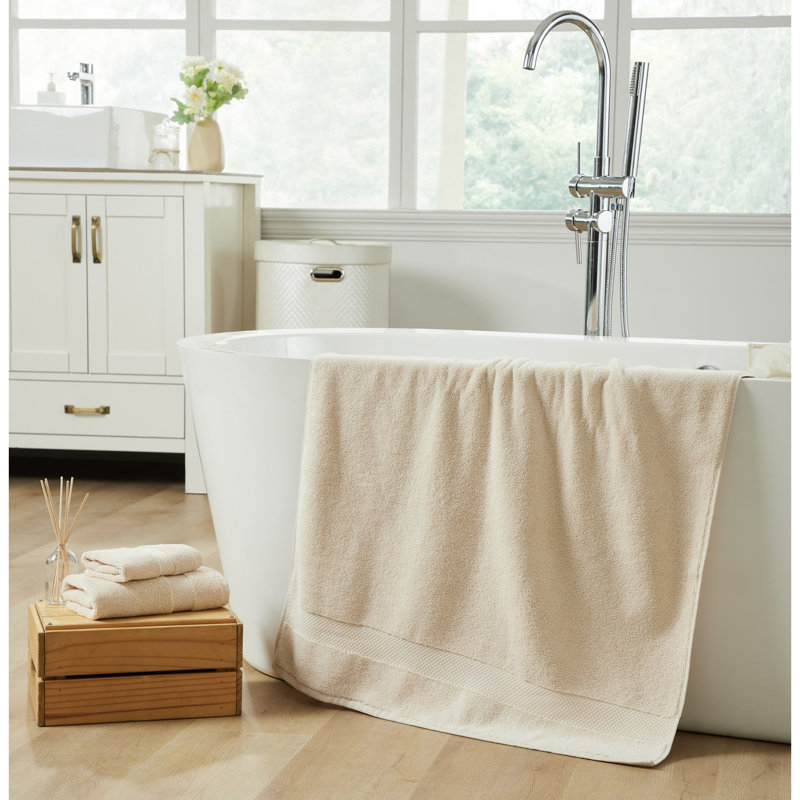 Splash 100% Cotton Zero Twist Towel Set, Bath Towels, Hand Towels & Washcloths, 550 GSM Soft Absorbent Towels for Bathroom, Spa & Daily Use, OEKO-TEX Certified, 12 Pack, Sand