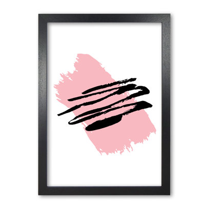 Pink Jaggered Paint Brush Abstract - Print