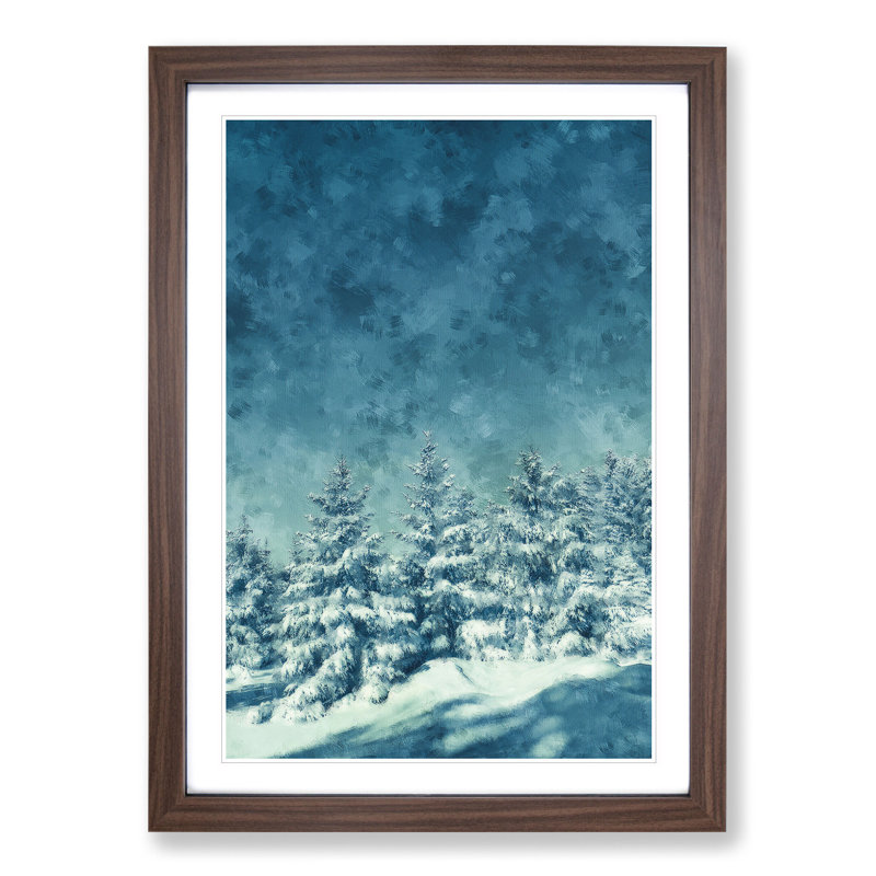 Winter Forest Vol.9 - Picture Frame Painting, 36cm H x 27cm W x 2cm D, Walnut Framed