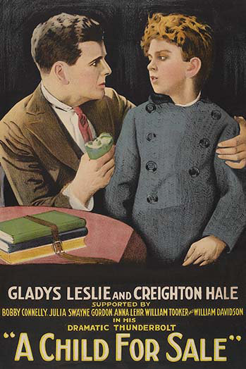 Un enfant en solde-impression publicitaire, H 66 po x l 44 po x P 1,5 po