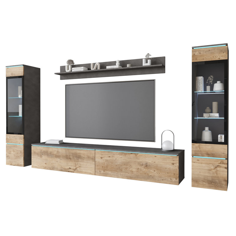 TV Stand for TVs up to 78", Matera/Chestnut Wroclaw