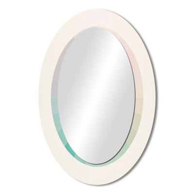 Pastel Infinity Vintage Watercolor - Abstract Oval Decorative Mirror On Metal